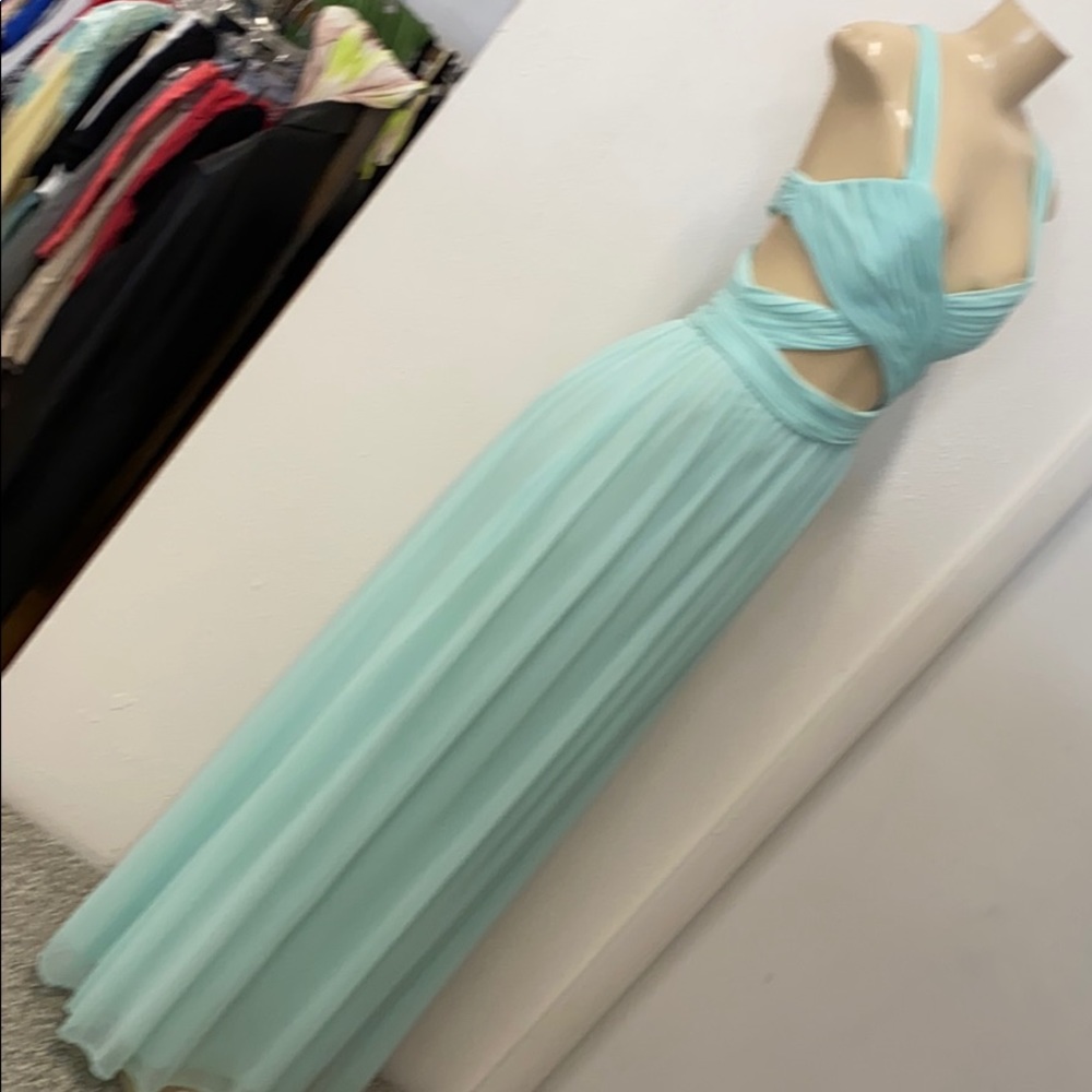 Betsy & Adam Seafoam green prom dress - Picture 6 of 7